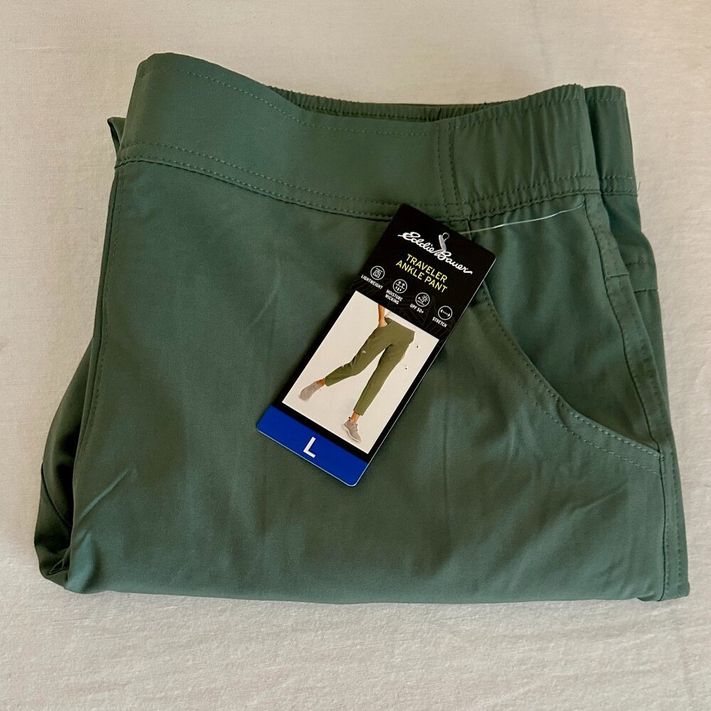 Eddie Bauer Traveler Ankle Pant Women's Size L Lightweight UPF 50+ 4-Way Stretch - Picture 2 of 16